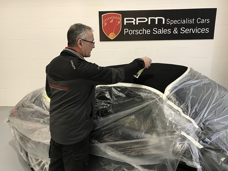 Porsche soft top reproofing